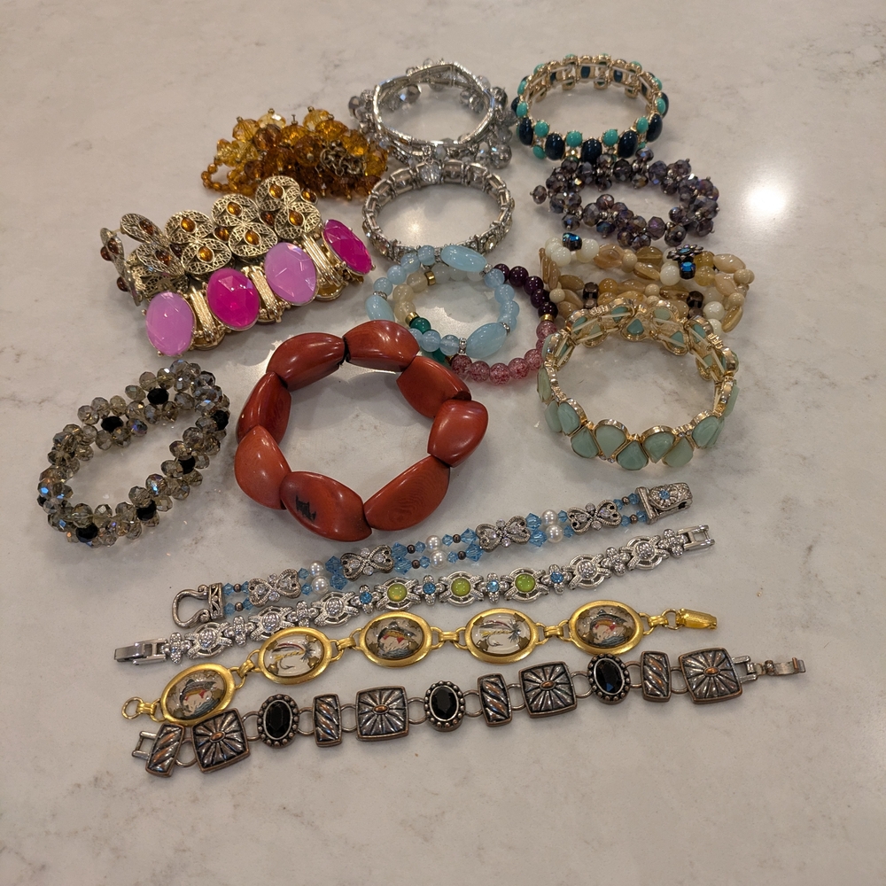 Vibrant Multi-Color Bracelet Collection Set Of 17